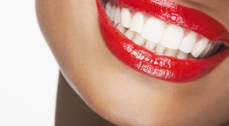Woman Wearing Red Lipstick